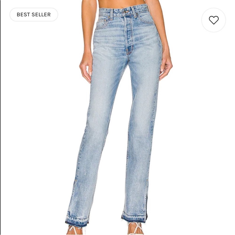 NWT EB Denim unraveled two Jean in light wash